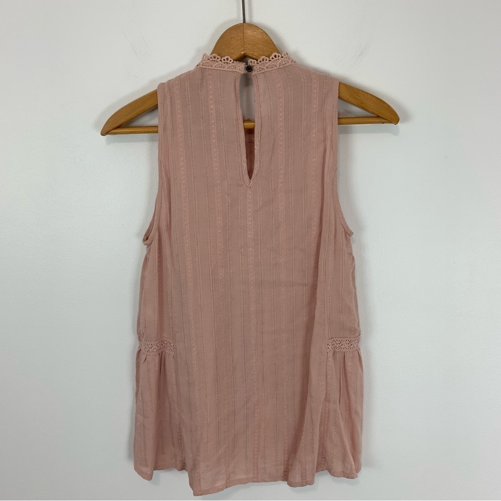 Knox Rose Lace Trim Light Pink Feminine Tank Top Size XS - Picture 5 of 8